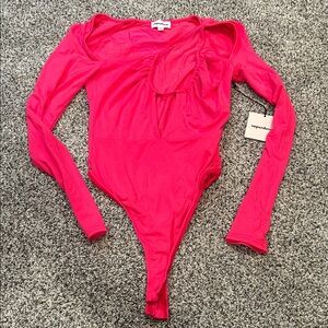 Revolve New Superdown Fuchsia Long Sleeve Bodysuit